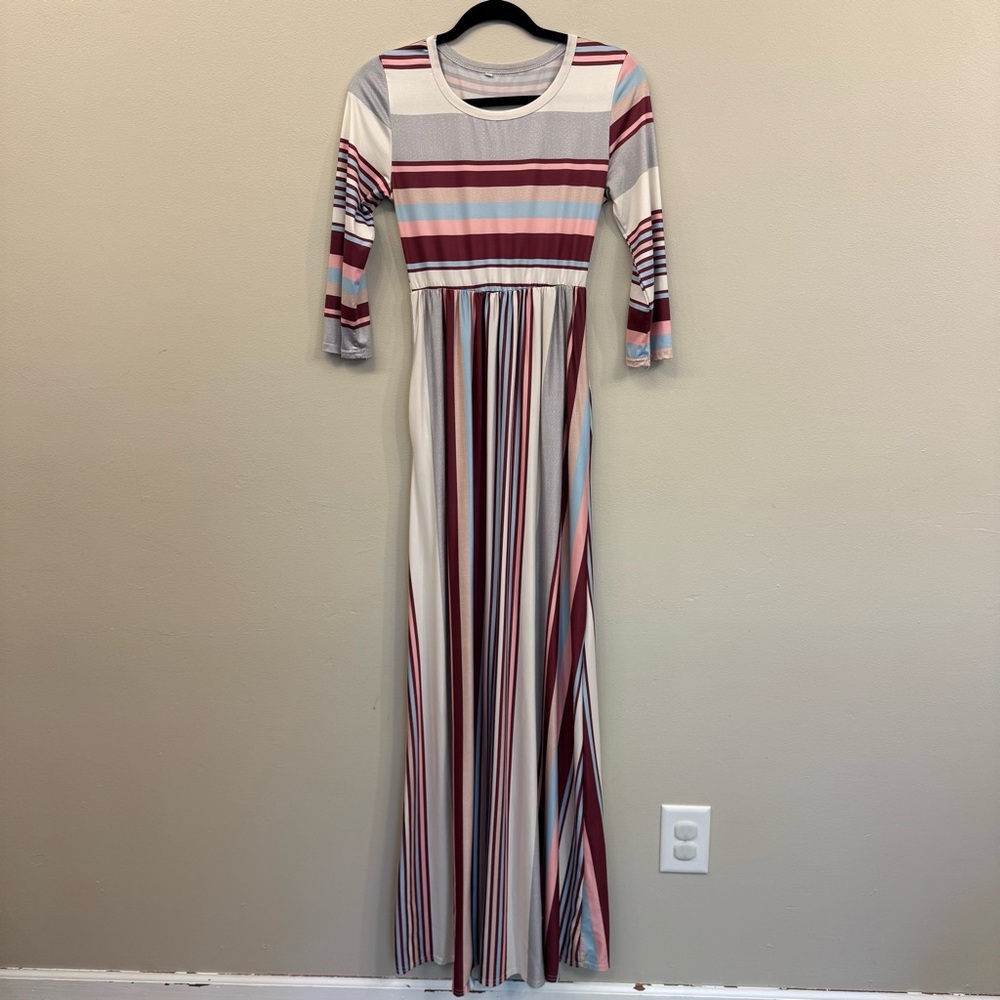 Striped Multicolor Maxi Dress | Women’s Size Small